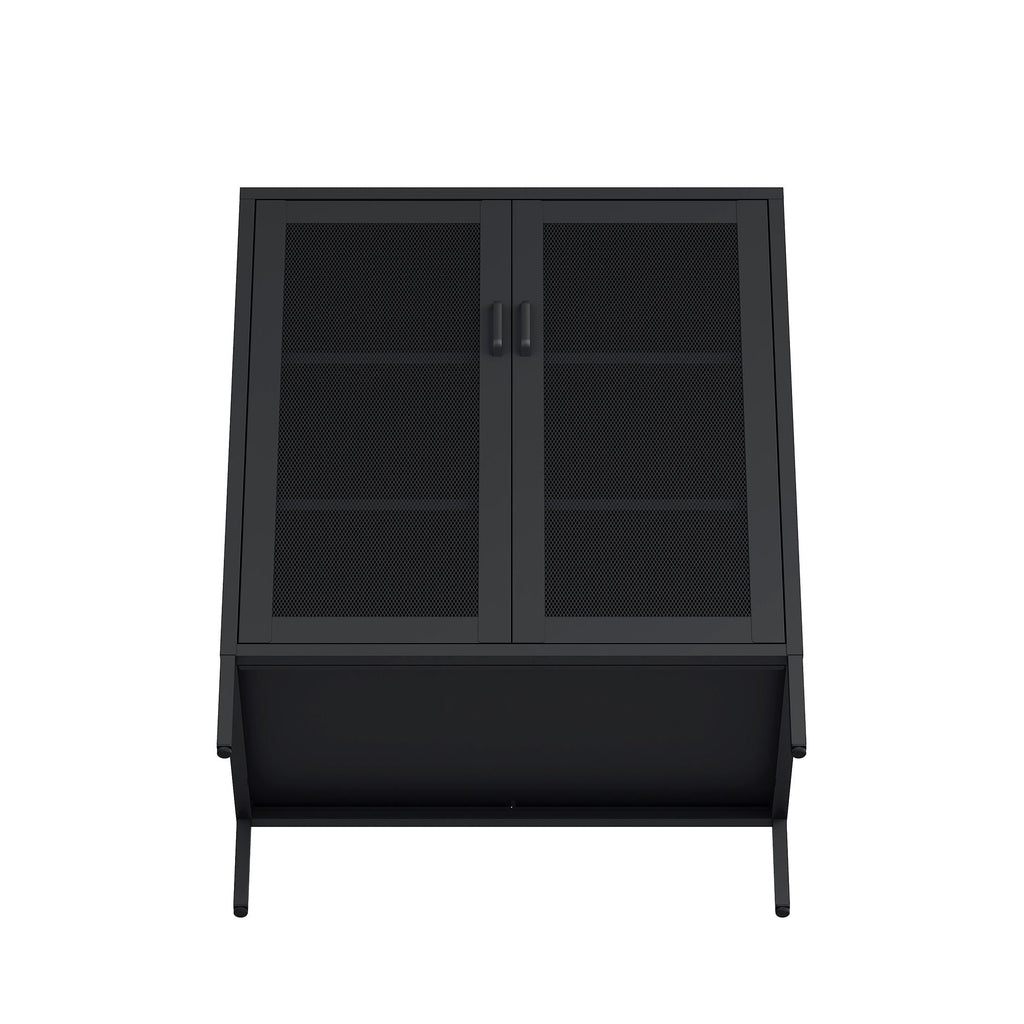 Metal Accent Cabinet with Adjustable Shelves - Black, Green, or White