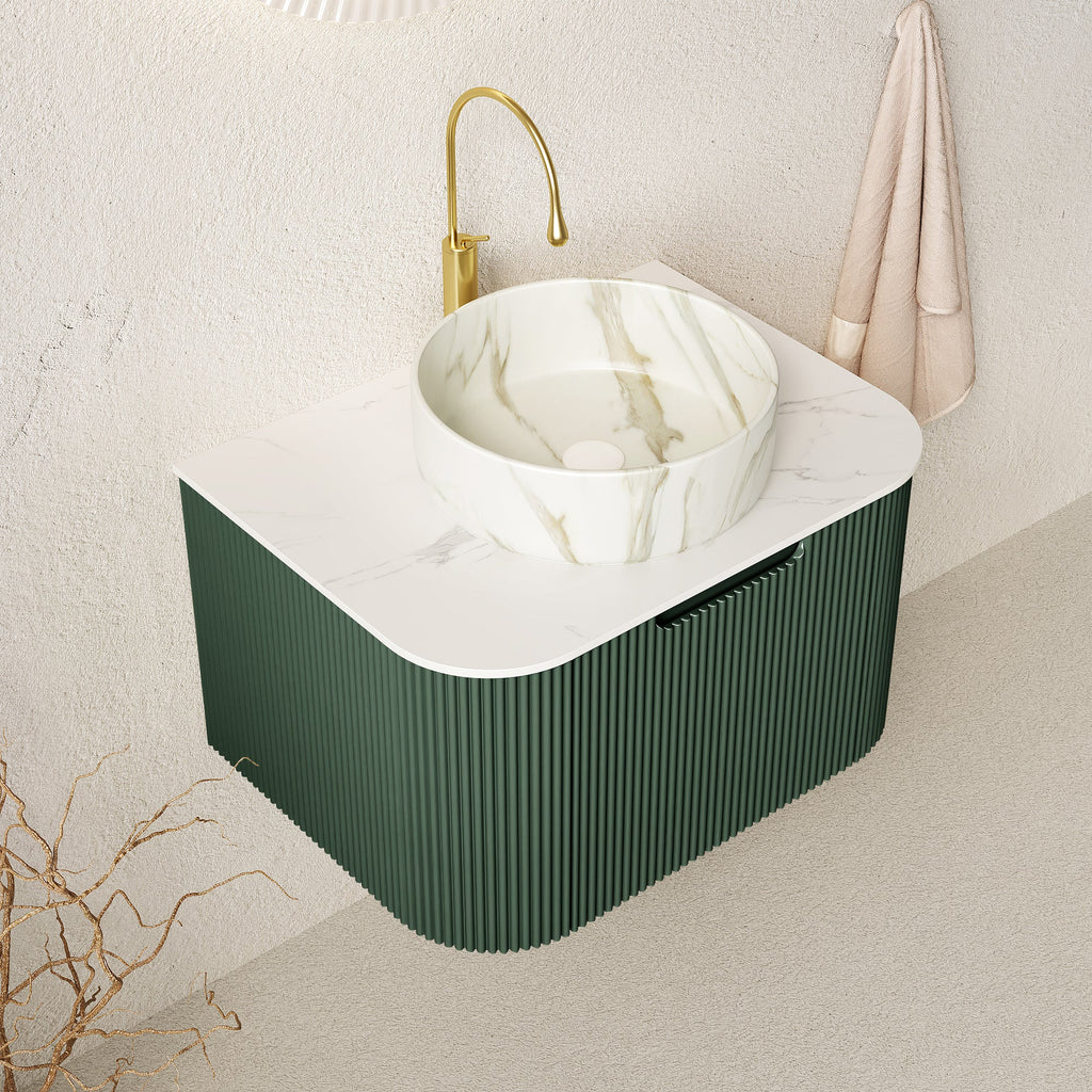 DINA 24" Bathroom Vanity & Sink with Ceramic Basin - Carrara White or White