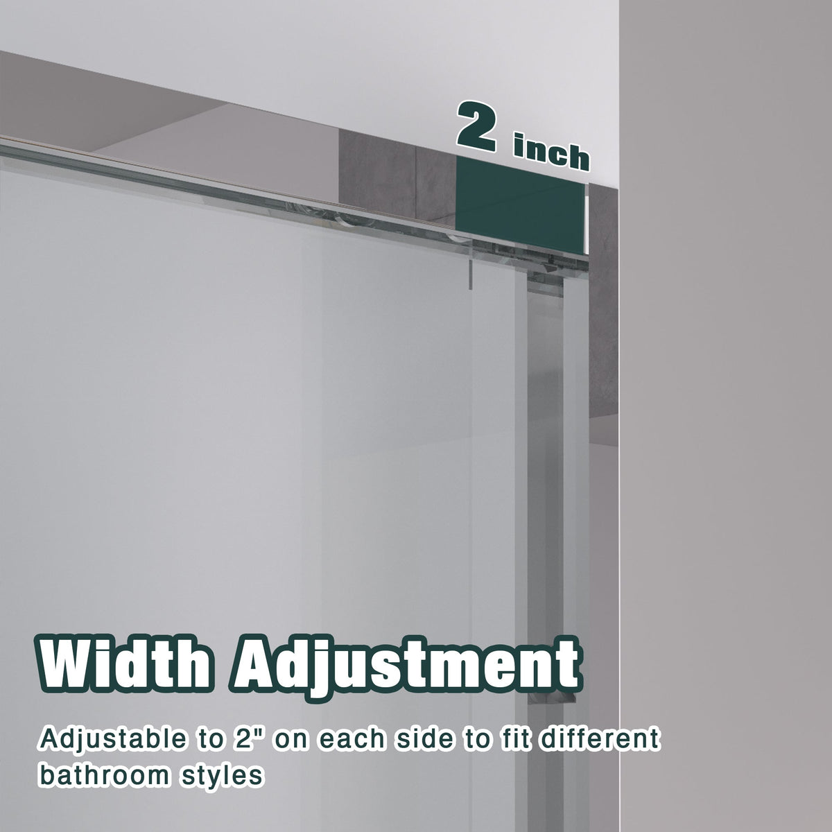 Premium Aluminum Frame Double Sliding Shower Door with Tempered Glass - Clear
