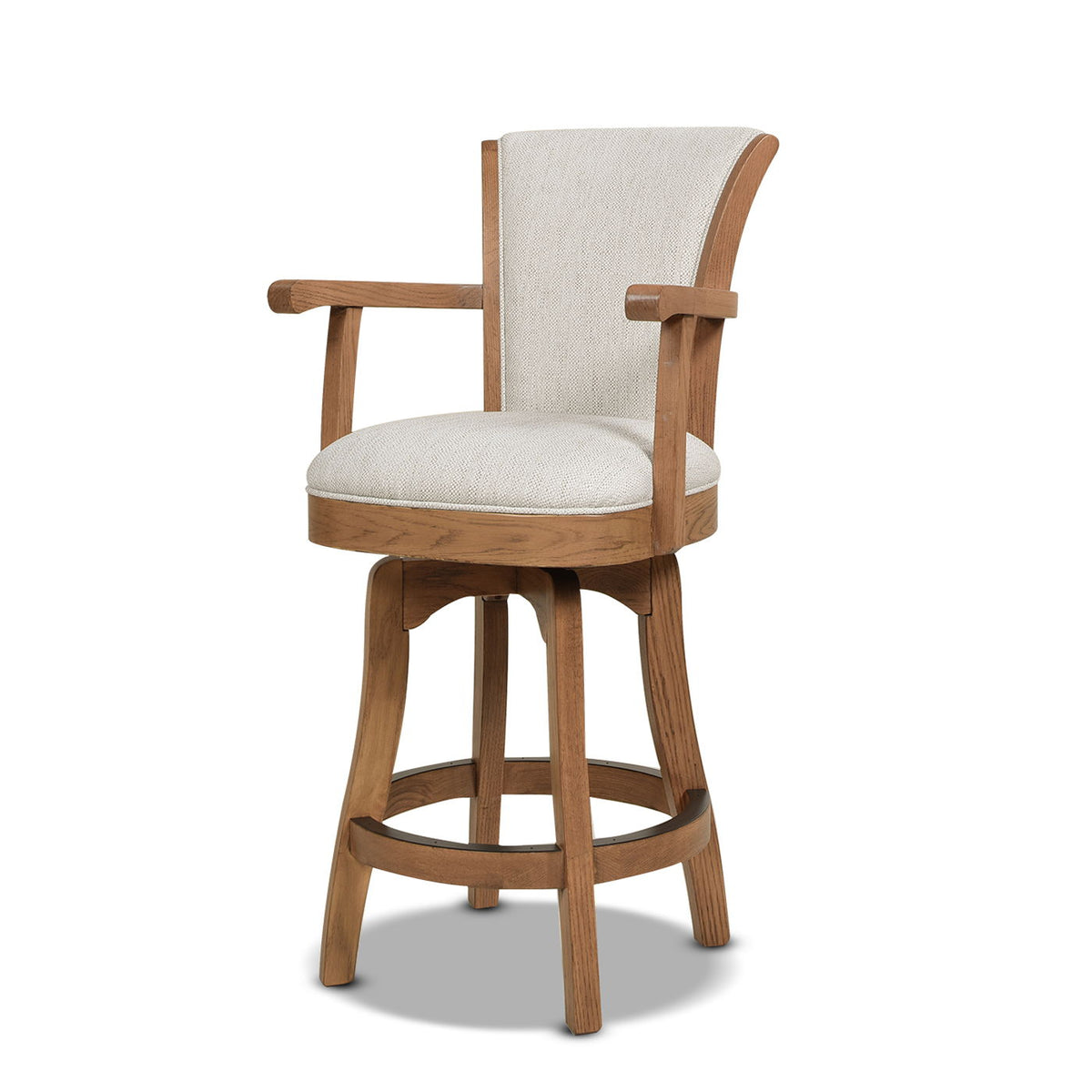 Swivel Counter Height Bar Stool with High Backrest and Solid Hardwood - Multiple Colors