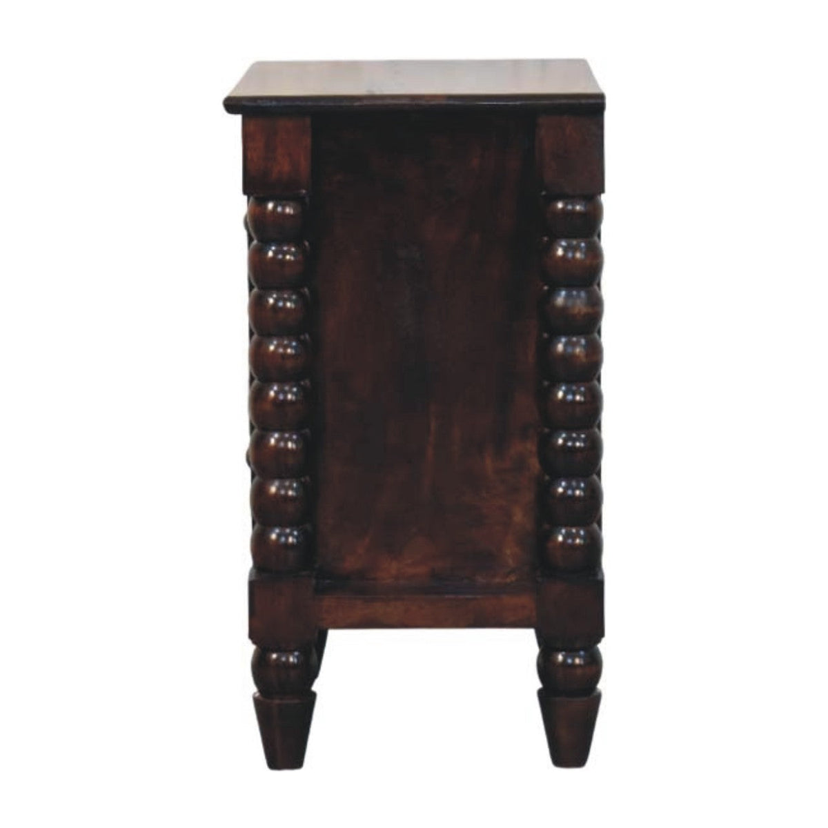 Solid Wood Spindle Duo Bedside Nightstand with Dual Storage - Natural Wood