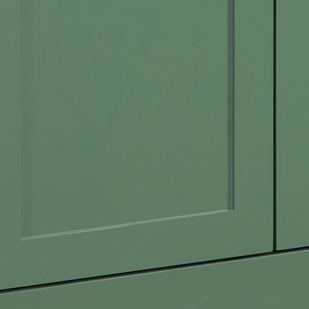 Green Bathroom Vanity with Single Undermount Sink and Storage - Solid Wood