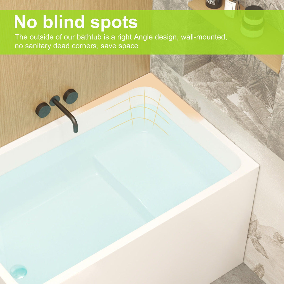 Gloss Freestanding Bathtub with Built-In Seat - White