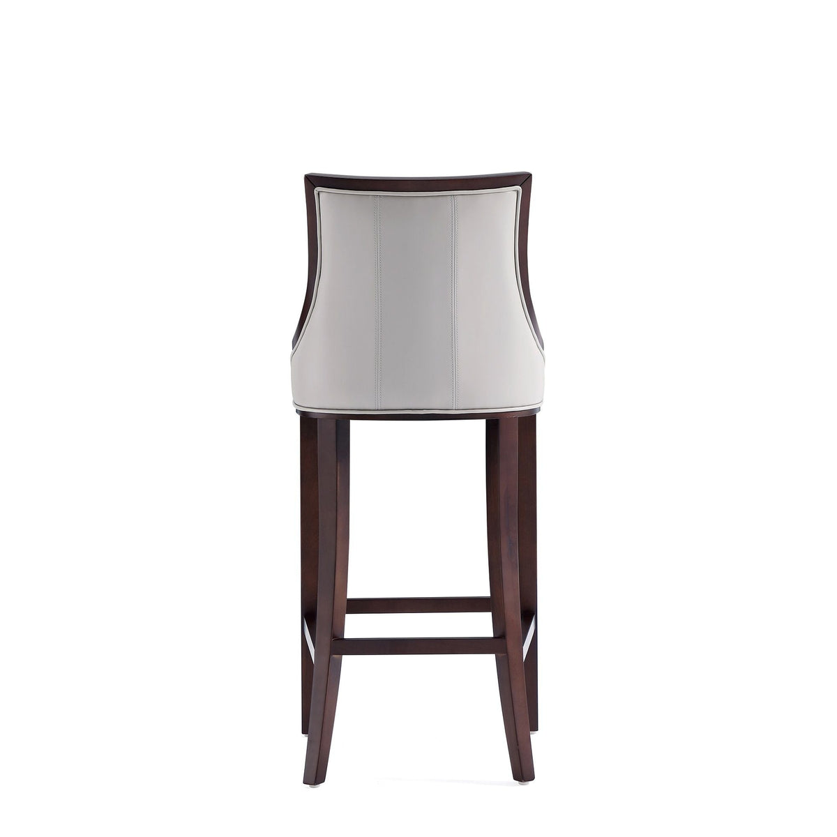 White Bar Height Stool with Solid Wood Frame - Traditional Design