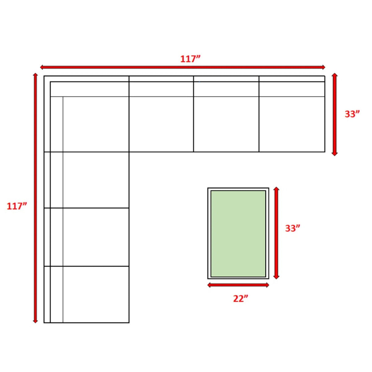 Modern Patio Rattan Sectional Set with Cushions - Multiple Colors