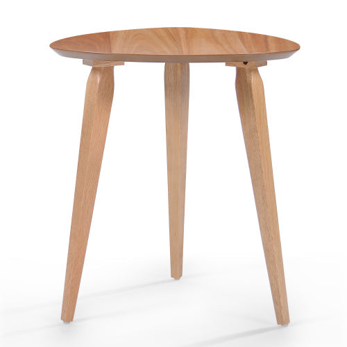 Natural Rubberwood End Table