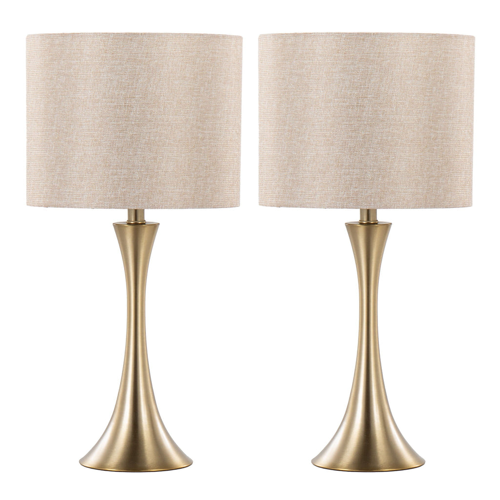 Contemporary & Modern Table Lamp Set with 3-Way Switch – Gold, Black, or Pearl Silver