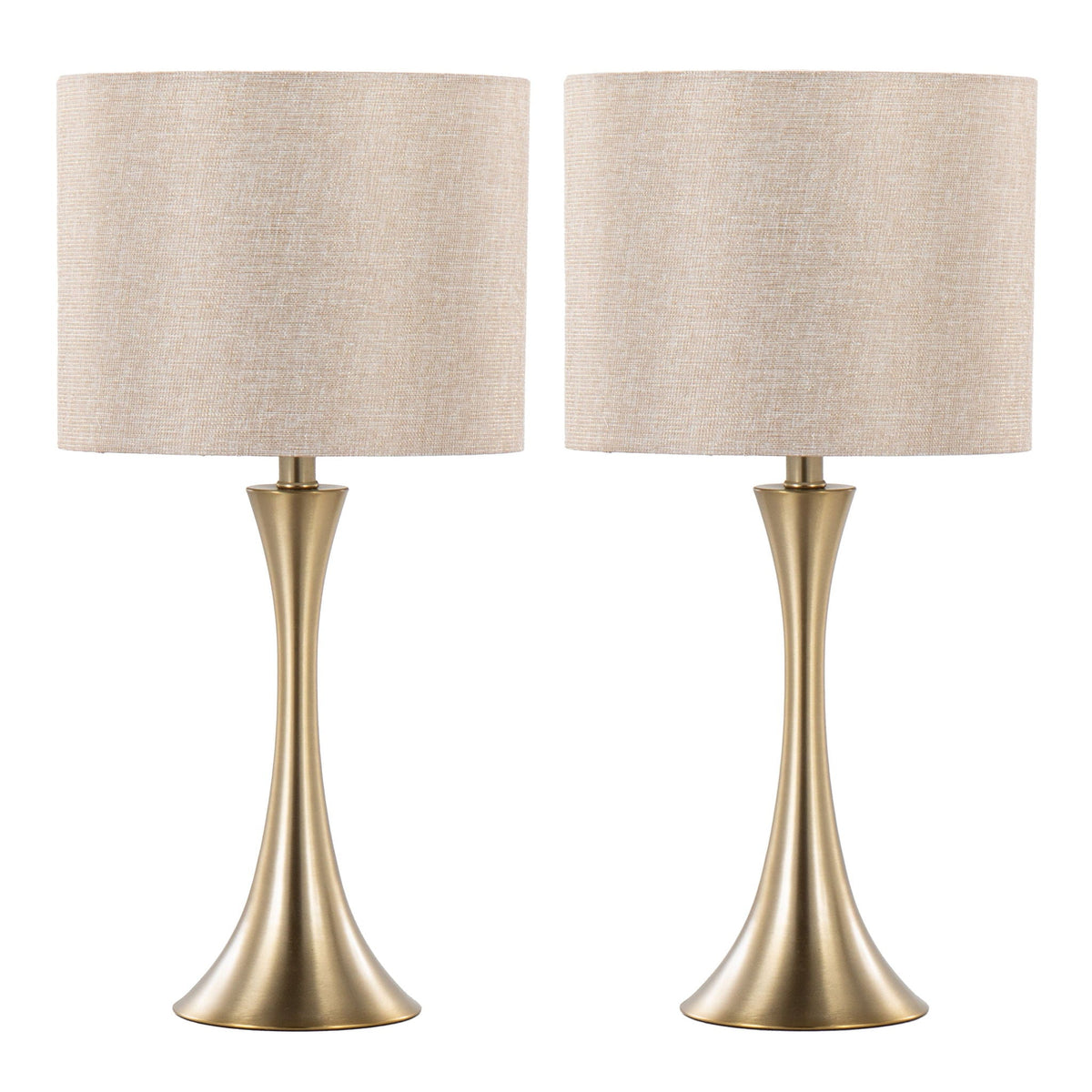 Contemporary & Modern Table Lamp Set with 3-Way Switch – Gold, Black, or Pearl Silver