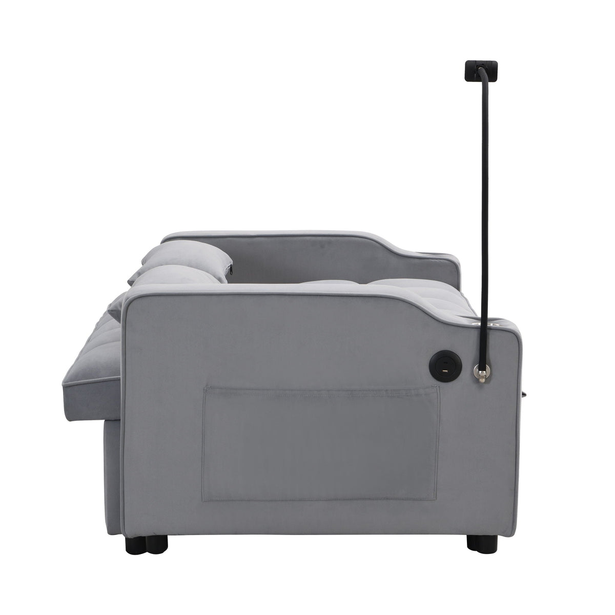 Modern Loveseat Futon Sofa with Pullout Bed and Adjustable Backrest - Multiple Colors