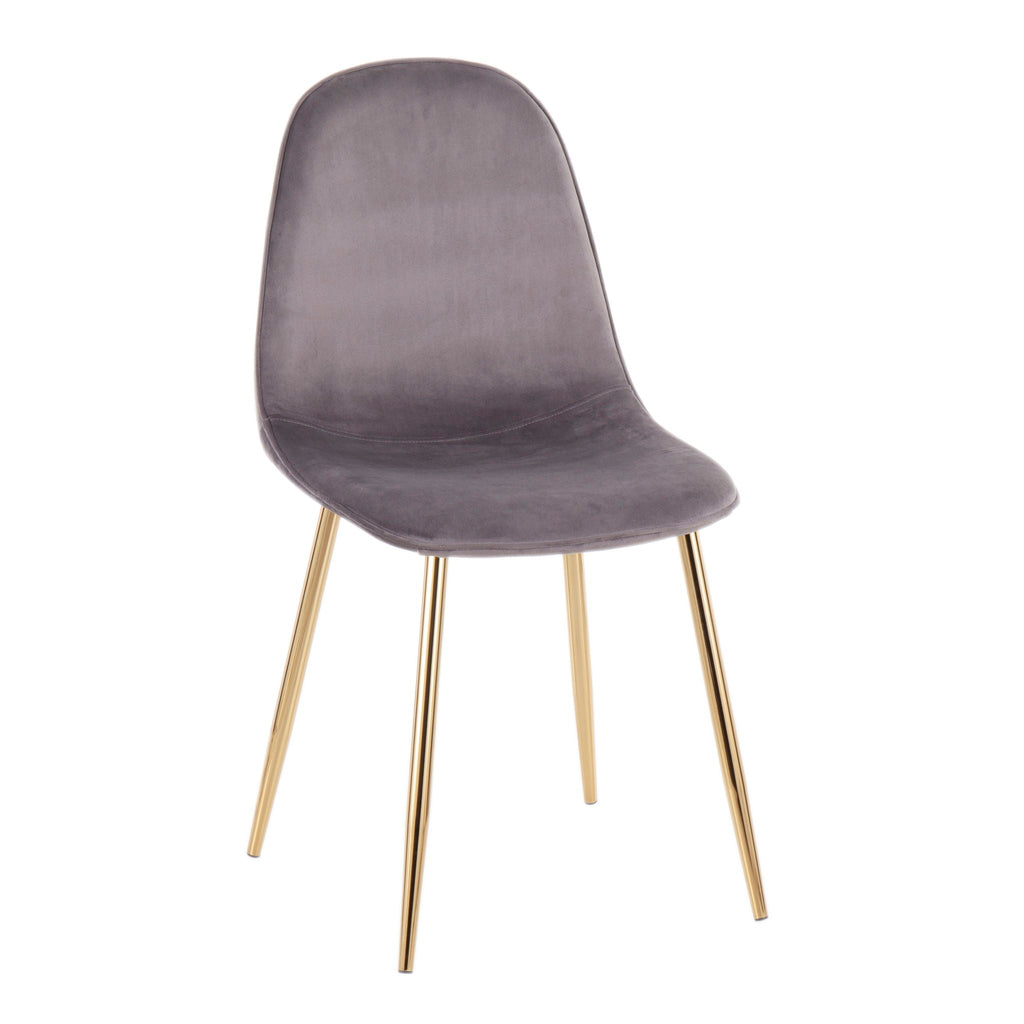 Pebble Contemporary Modern Design Chair Set with Upholstered Seat - Multiple Colors