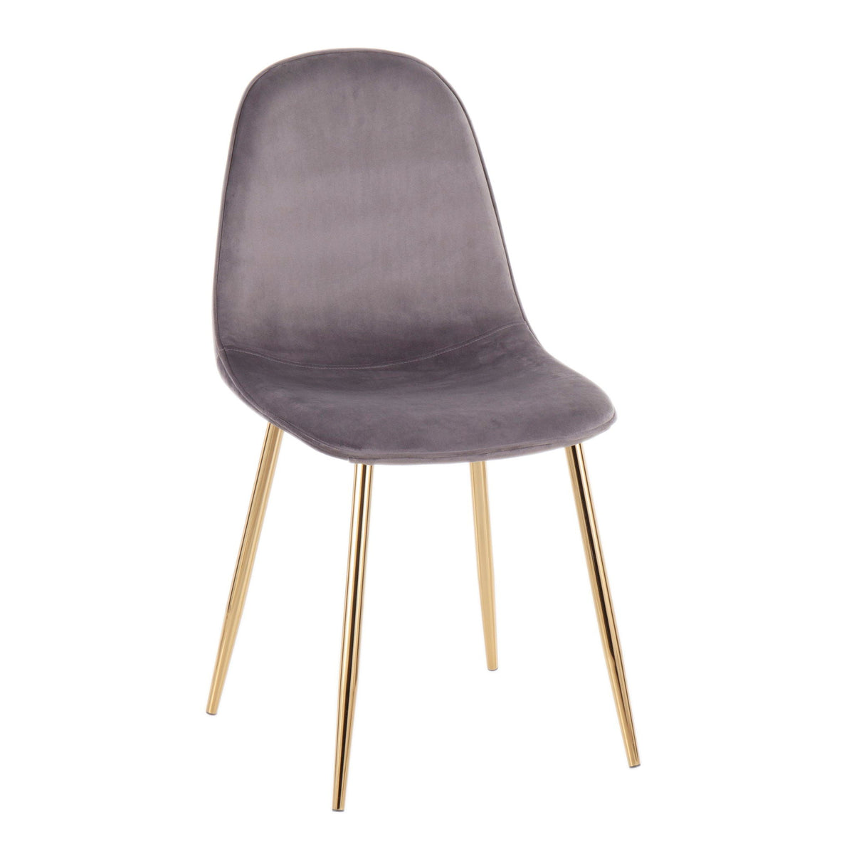 Pebble Contemporary Modern Design Chair Set with Upholstered Seat - Multiple Colors