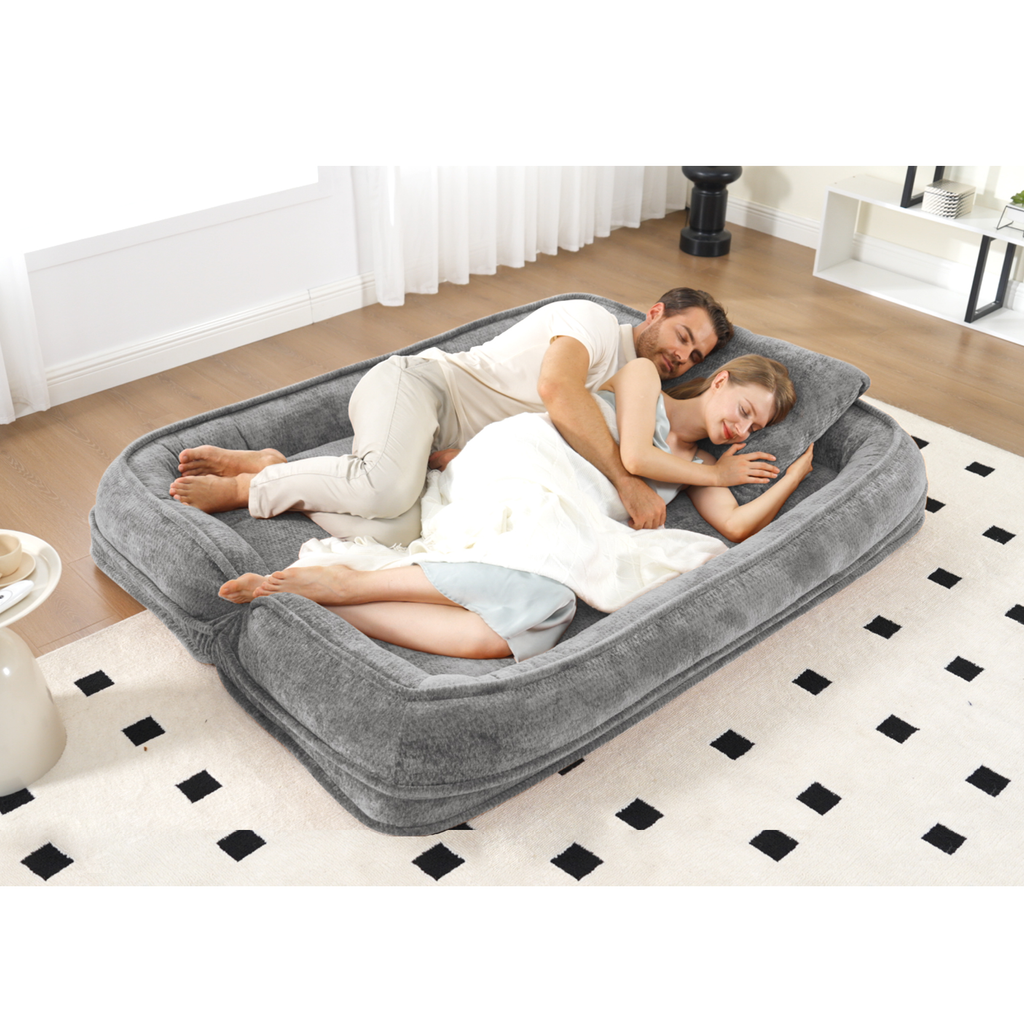 Double Human Dog Bed Loveseat - Extra Large Floor Couch with Adjustable Comfort