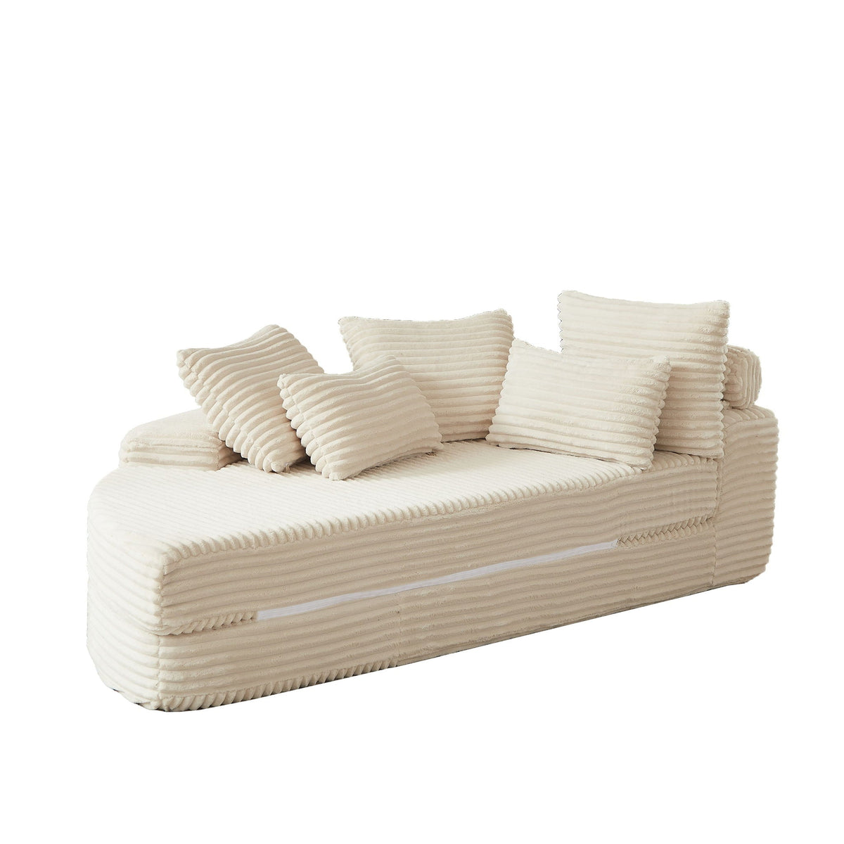 Semi Circular 2-in-1 Sofa Bed with Neck Pillow and Throw Pillows – Multiple Colors