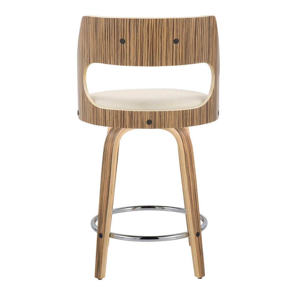 Cecina - Mid-Century Modern Fixed Height Counter Stool with Swivel