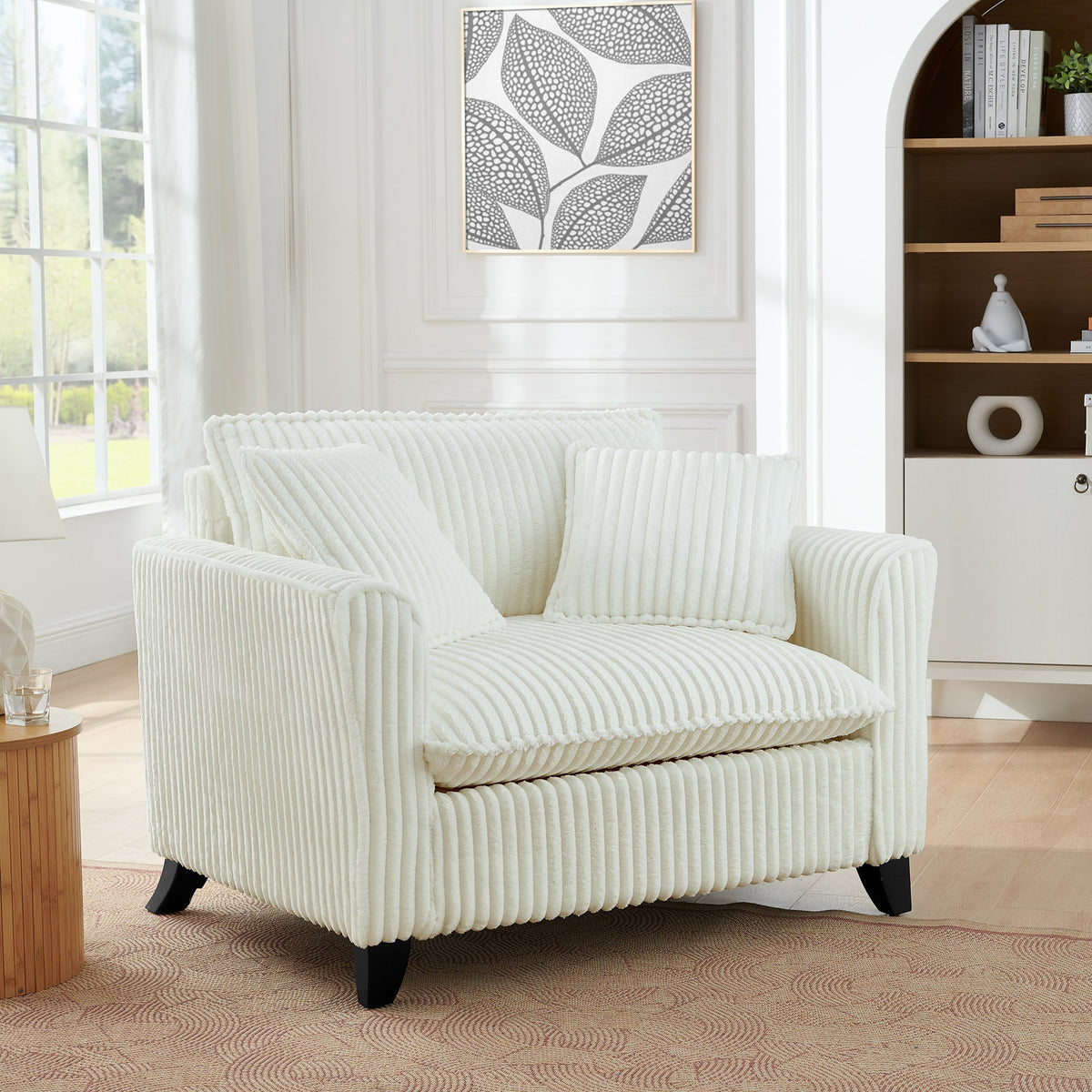 Comfortable Lazy Sofa Chair with Armrests - Pink or Beige