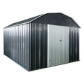 Outdoor Metal Storage Shed with Lockable Doors - Black