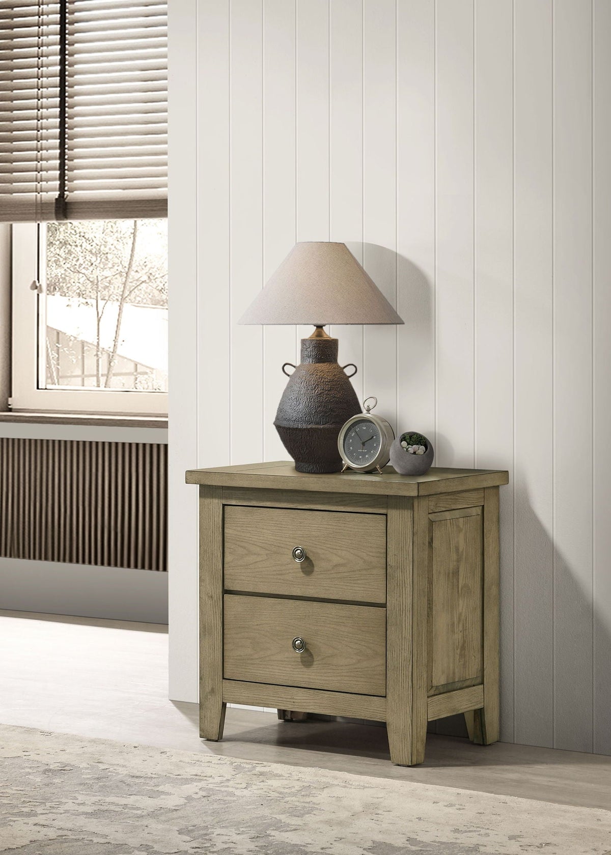 Hazlewood 2-drawer Nightstand Bedside Table Vineyard Oak