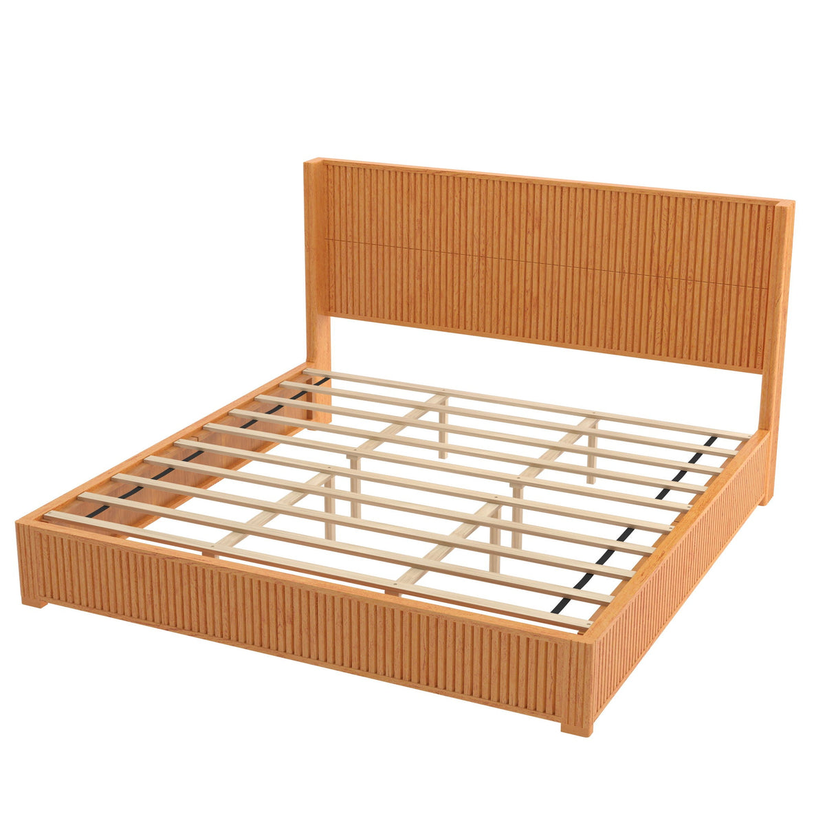 Platform Bed Frame with Headboard, Floor Standing Design - Queen & King