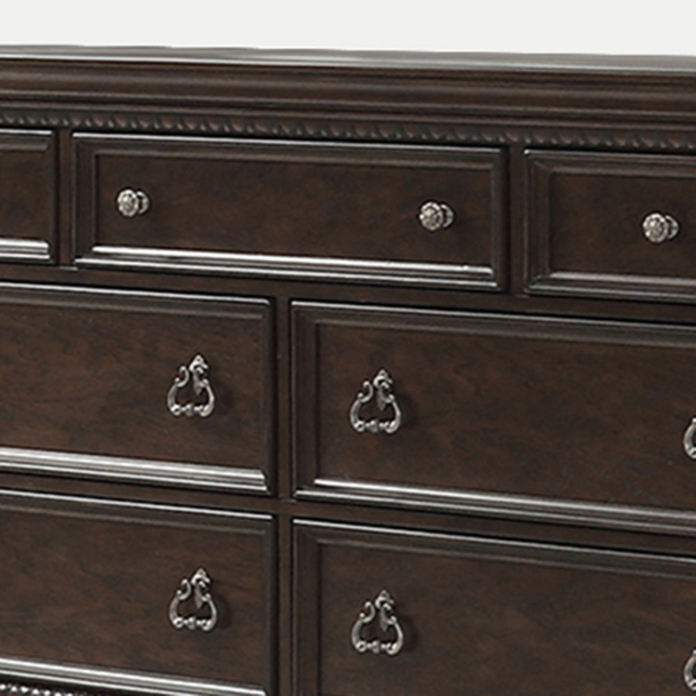 Mahogany 7 Drawer Dresser with Spacious Storage - Mahogany