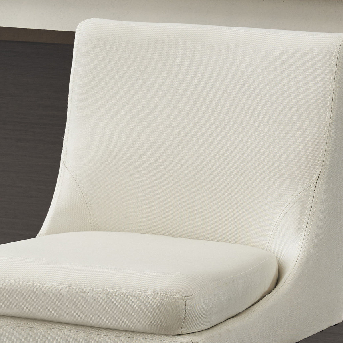 Upholstered Swivel Bar Stools with Ergonomic Design - Cream White (Set of 2)