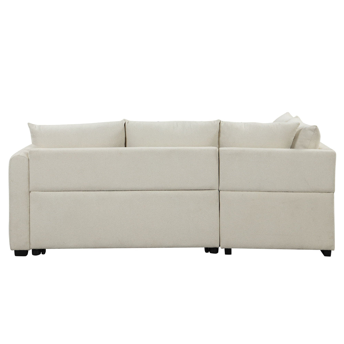 L-Shaped Sleeper Sectional with Pull-Out Bed and Storage Ottoman - Gray or Beige