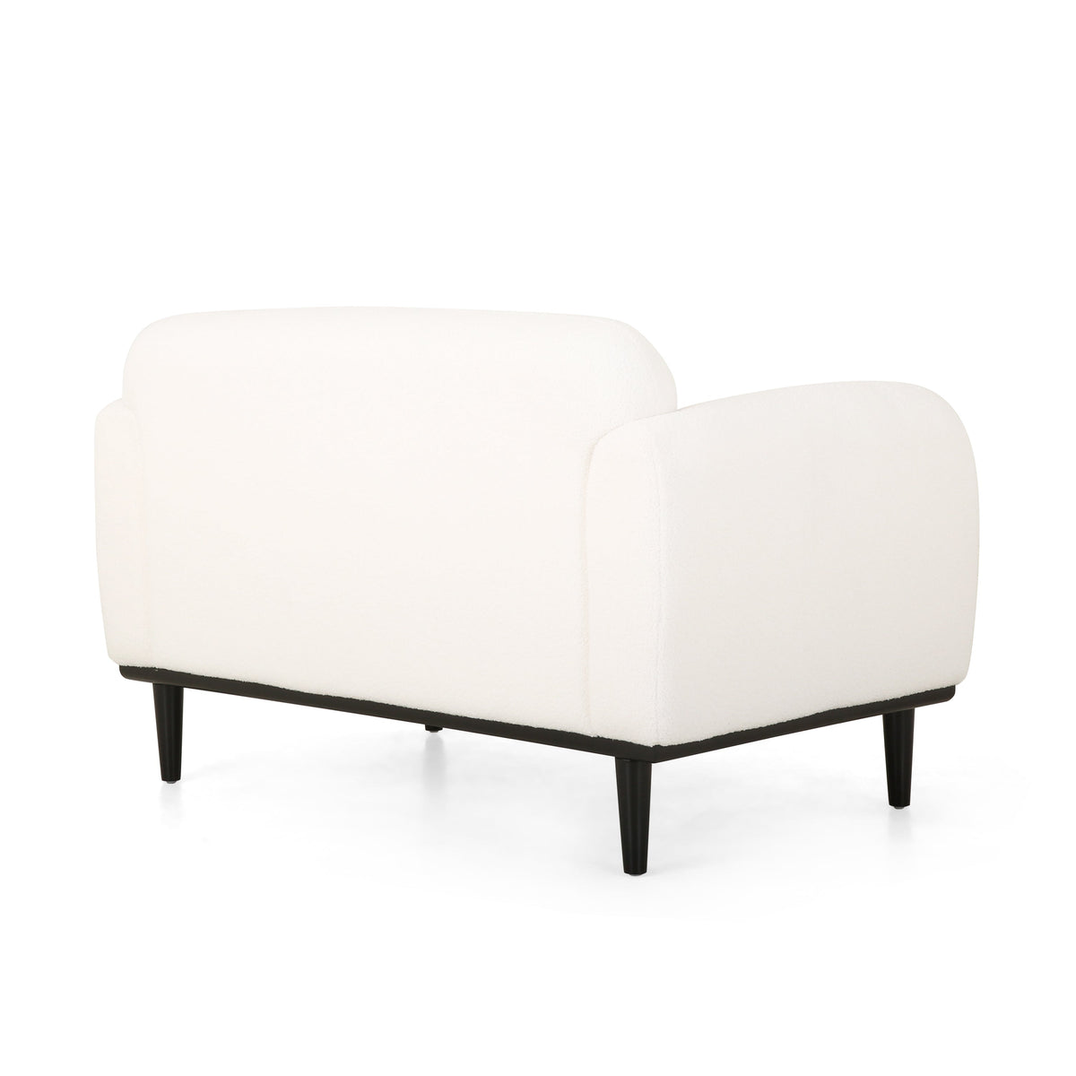Bouclé Fabric Loveseat Sofa with Birch Wood Legs - 50 Inch