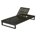 Black Acacia Wood Chaise Lounge with 4-Position Adjustable Backrest - Black