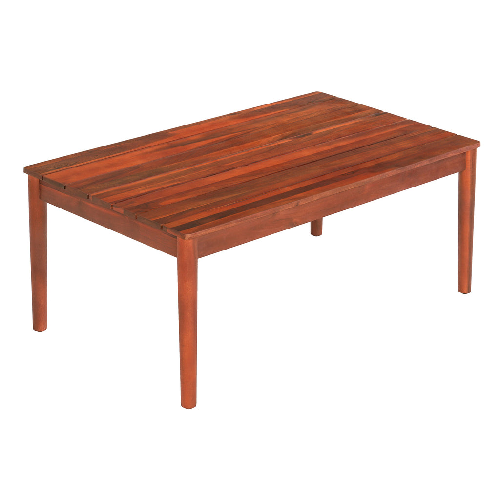 Acacia Wood Outdoor Coffee Table with Rustic Design - Natural