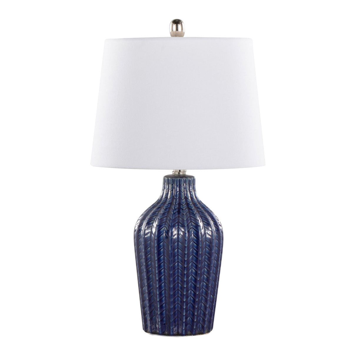 Contemporary Table Lamp Set of 2 with Chevron Pattern - Multiple Colors