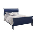 Modern Sleigh Bed with LED Lighting - Blue or White