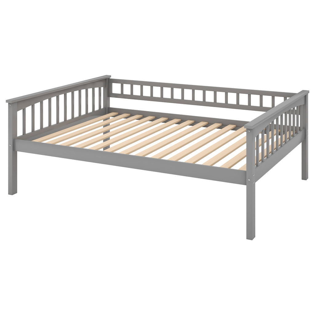Convertible Bunk Bed With Drawers - Solid Wood with Storage - White, Dark Brown or Dark Gray