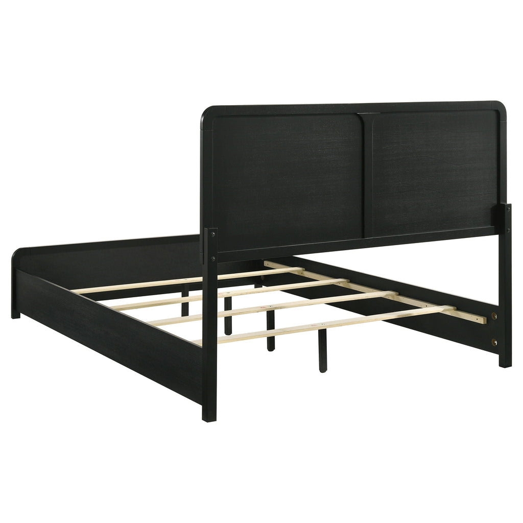 Cavelle 51-inch Upholstered Eastern King Panel Bed Black