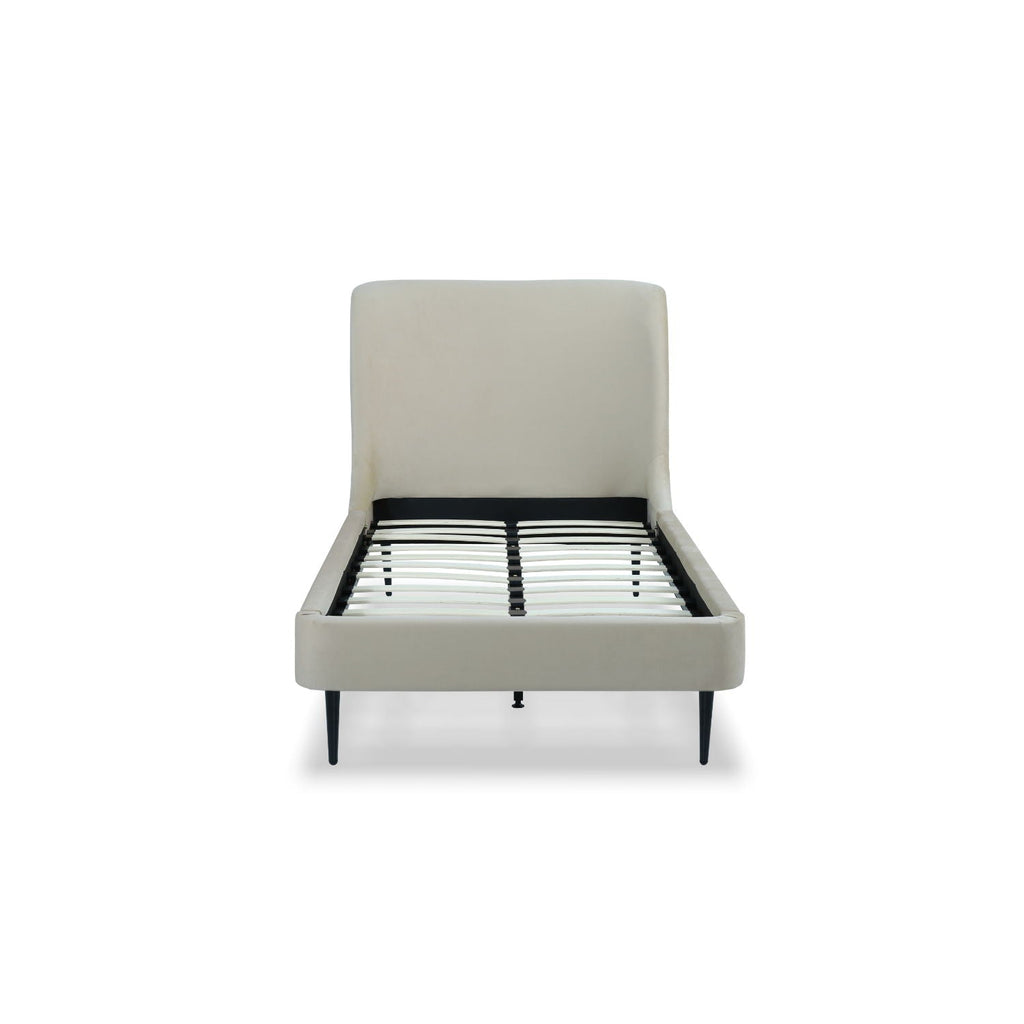 Heather Upholstered Bed with Curved Headboard - Multiple Colors