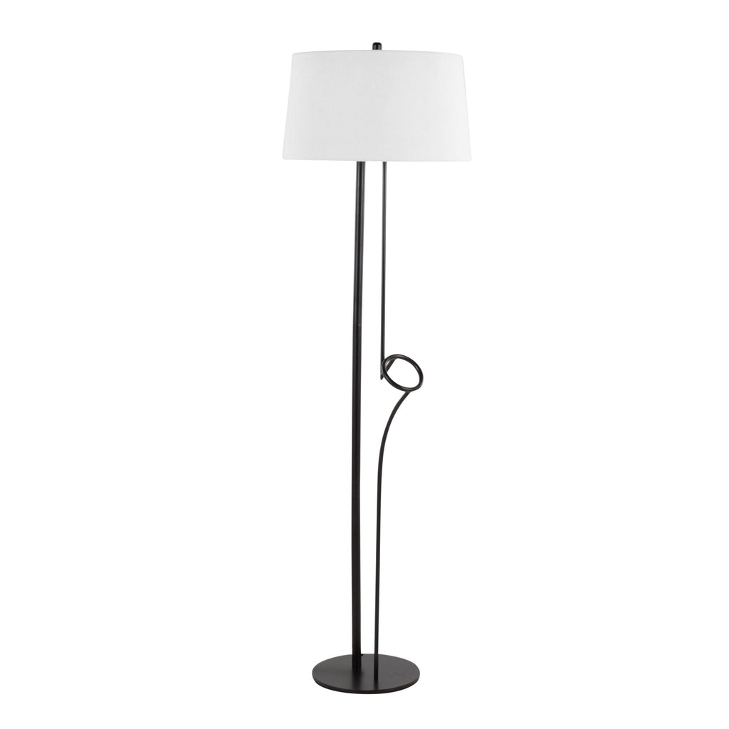 Shadow Contemporary Floor Lamp with Metal Base - Black / White