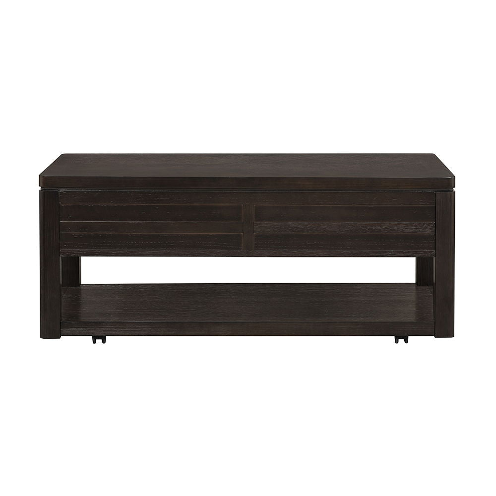 Elegant Dark Brown End Table with Storage Drawer and Shelf