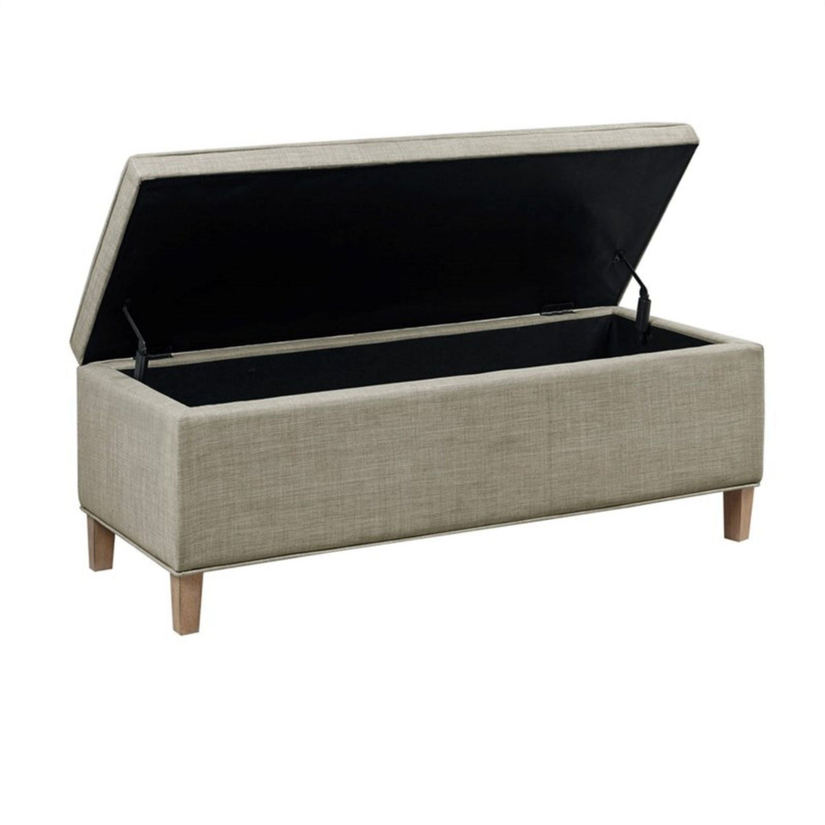 Light Gray Storage Bench with Soft Close and Ample Storage - Rectangular