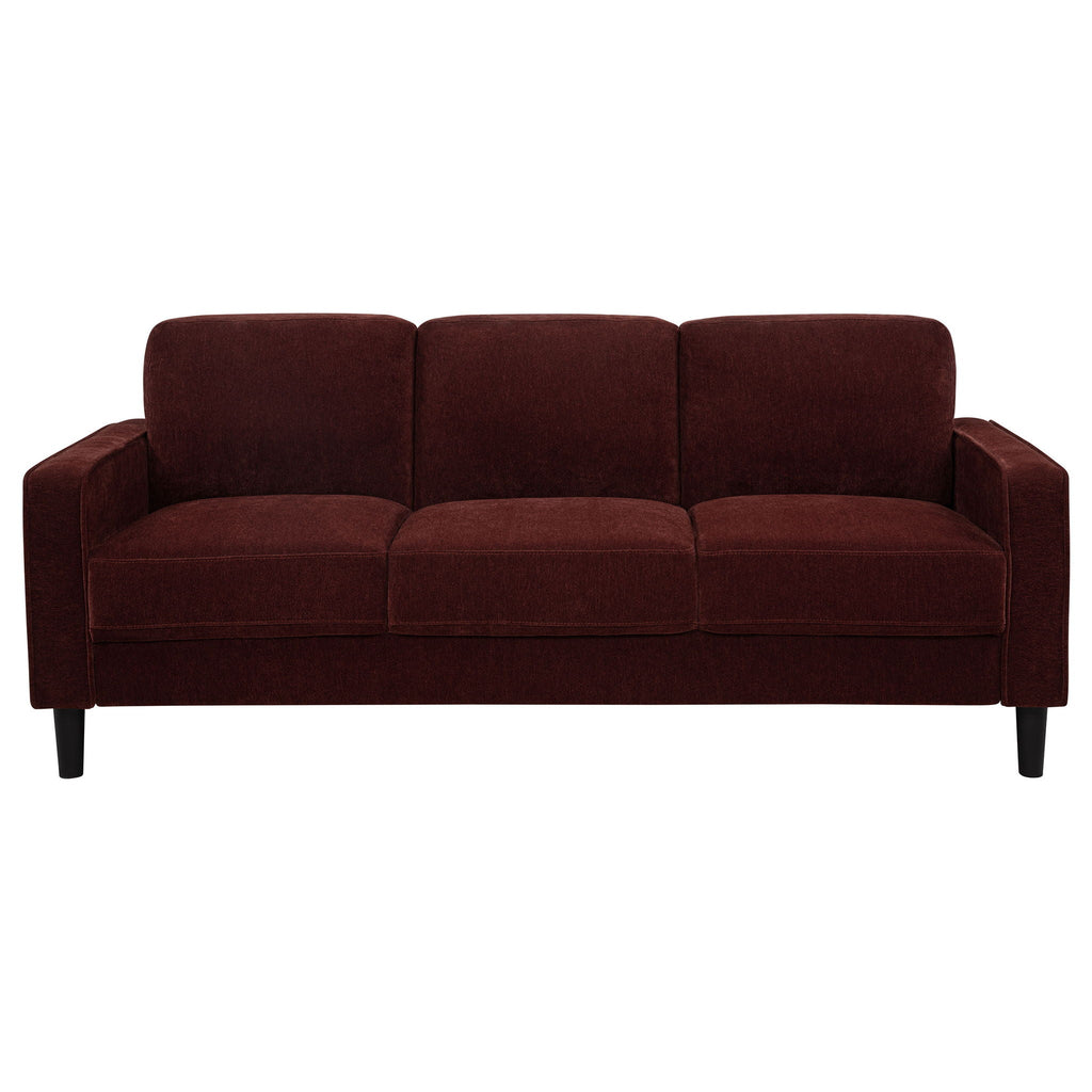 Ruth 3-piece Fabric Upholstered Track Arm Sofa Rust Red
