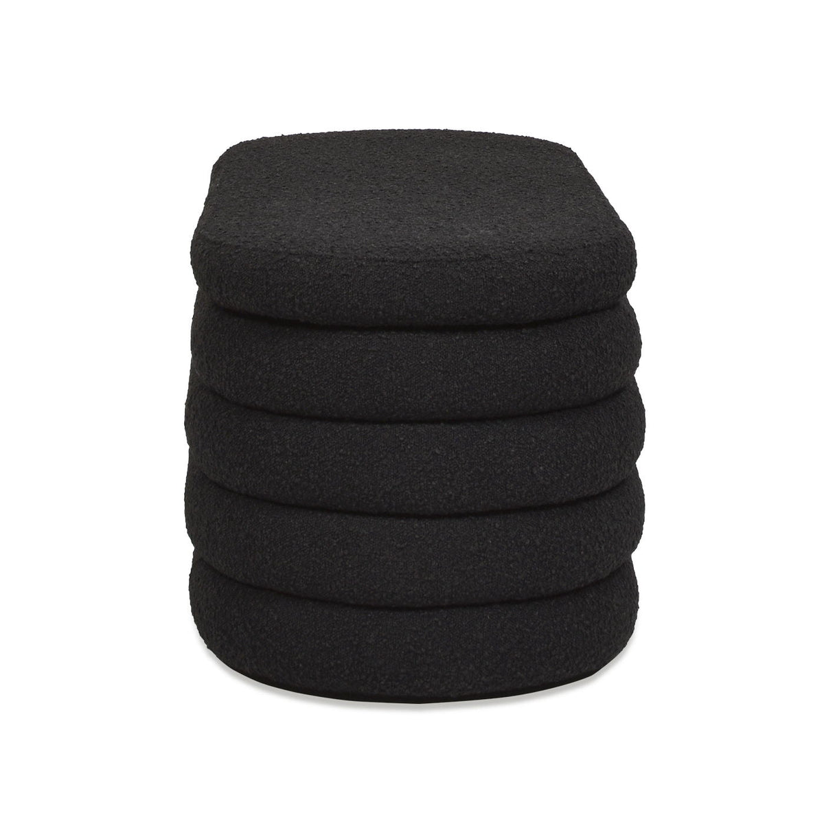 Upholstered Oval Storage Bench with Hidden Storage - Black, White or Dark Green