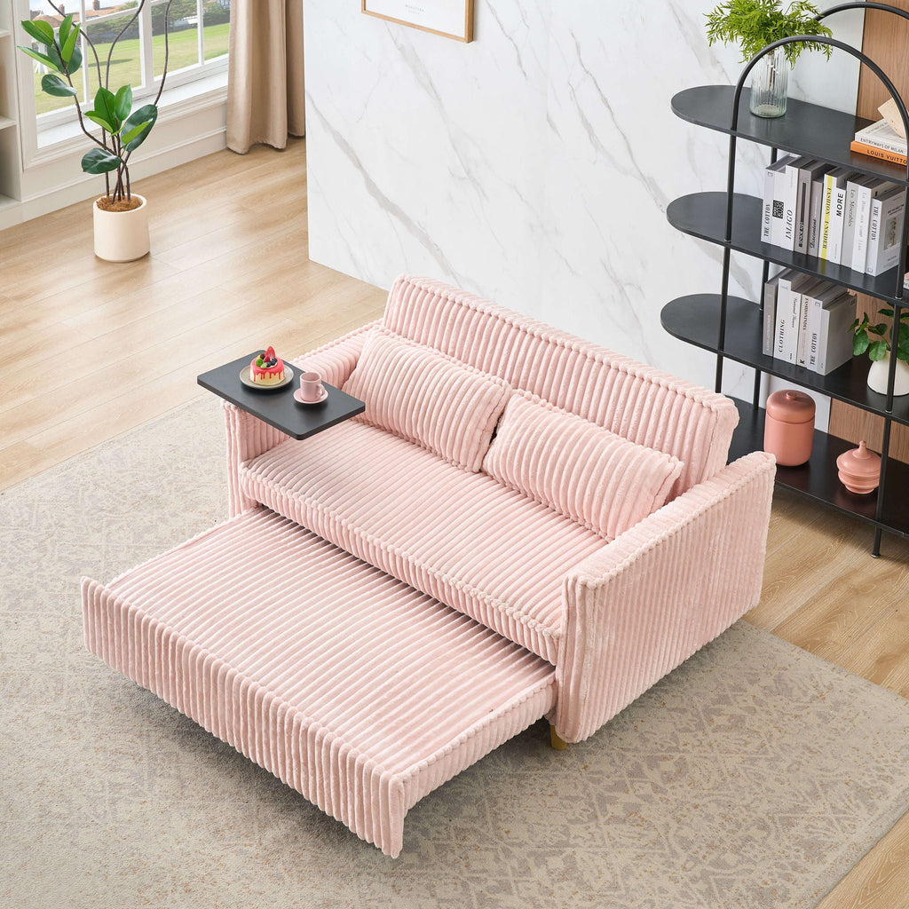 Pull Out Sofa With Movable Tabletop and USB Ports - Multiple Colors
