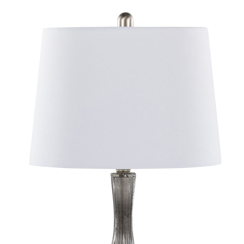 Contemporary Table Lamp Set with Crackle Glass - Gold or Dark Gray
