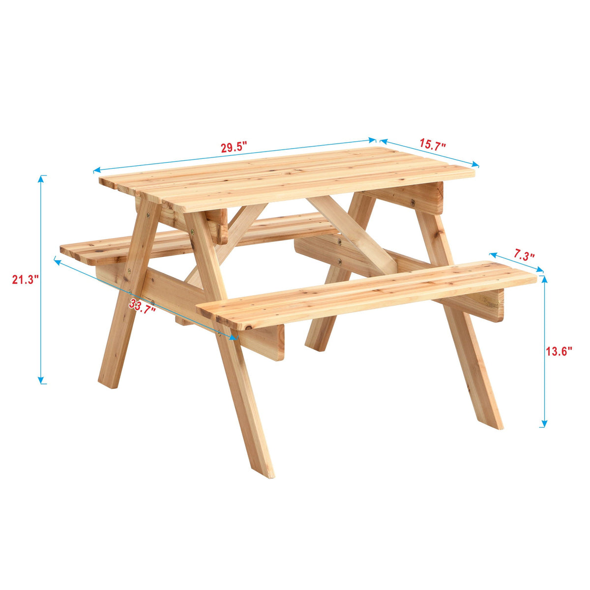 Solid Wood Children's Dining Table and Chairs Set with Multi-Functional Use - Blue or Light Brown