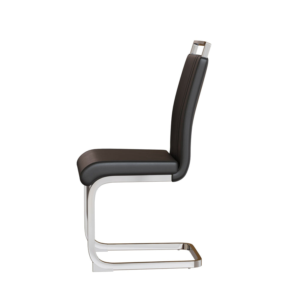 Modern Dining Chairs with Padded Seat and High Back - Black, White, or Dark Gray