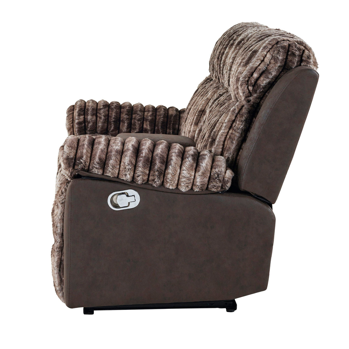 Manual Reclining Loveseat with Console - Dark Brown or Gray