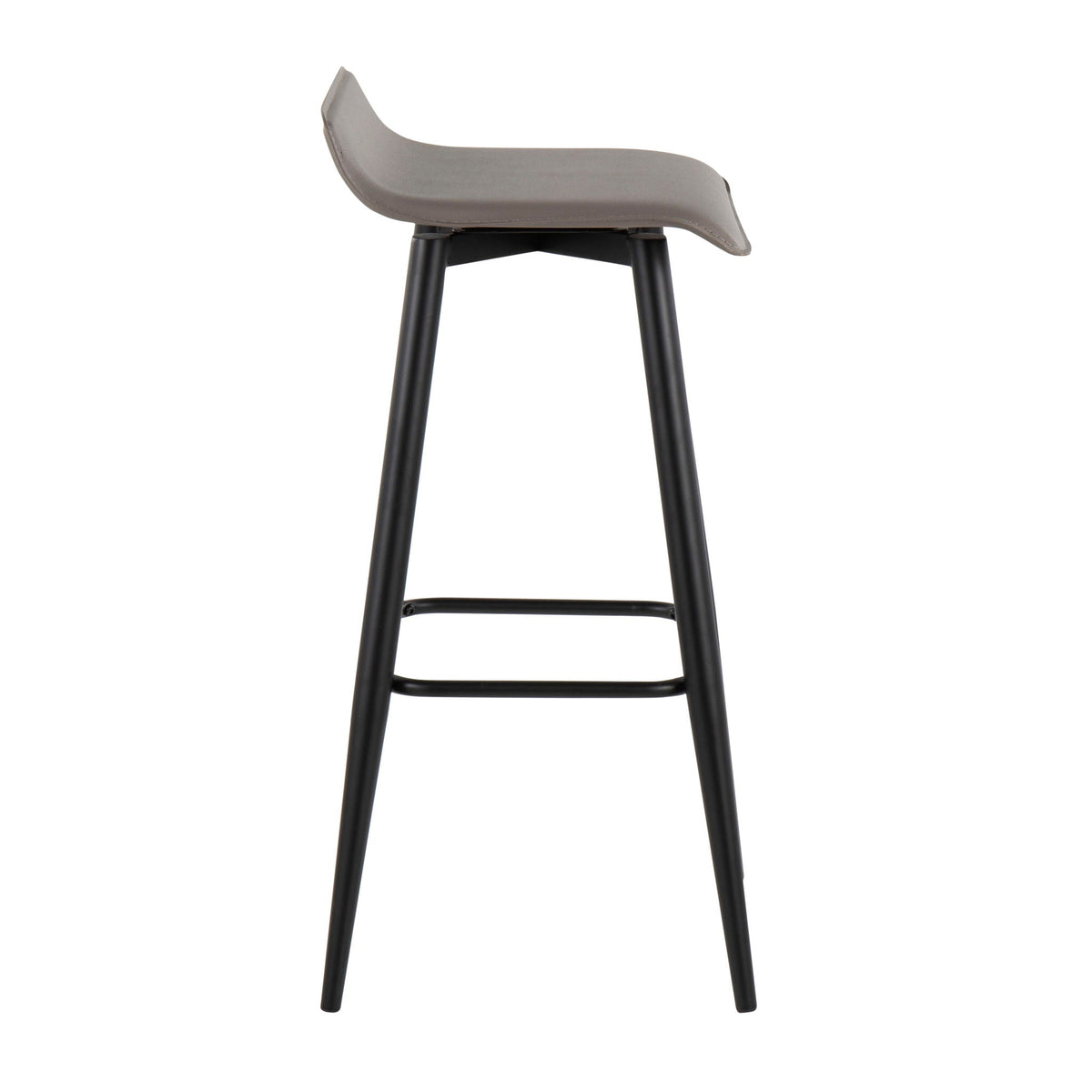 Contemporary Fixed Height Bar Stool Set with Metal Base - Pearl Silver or White