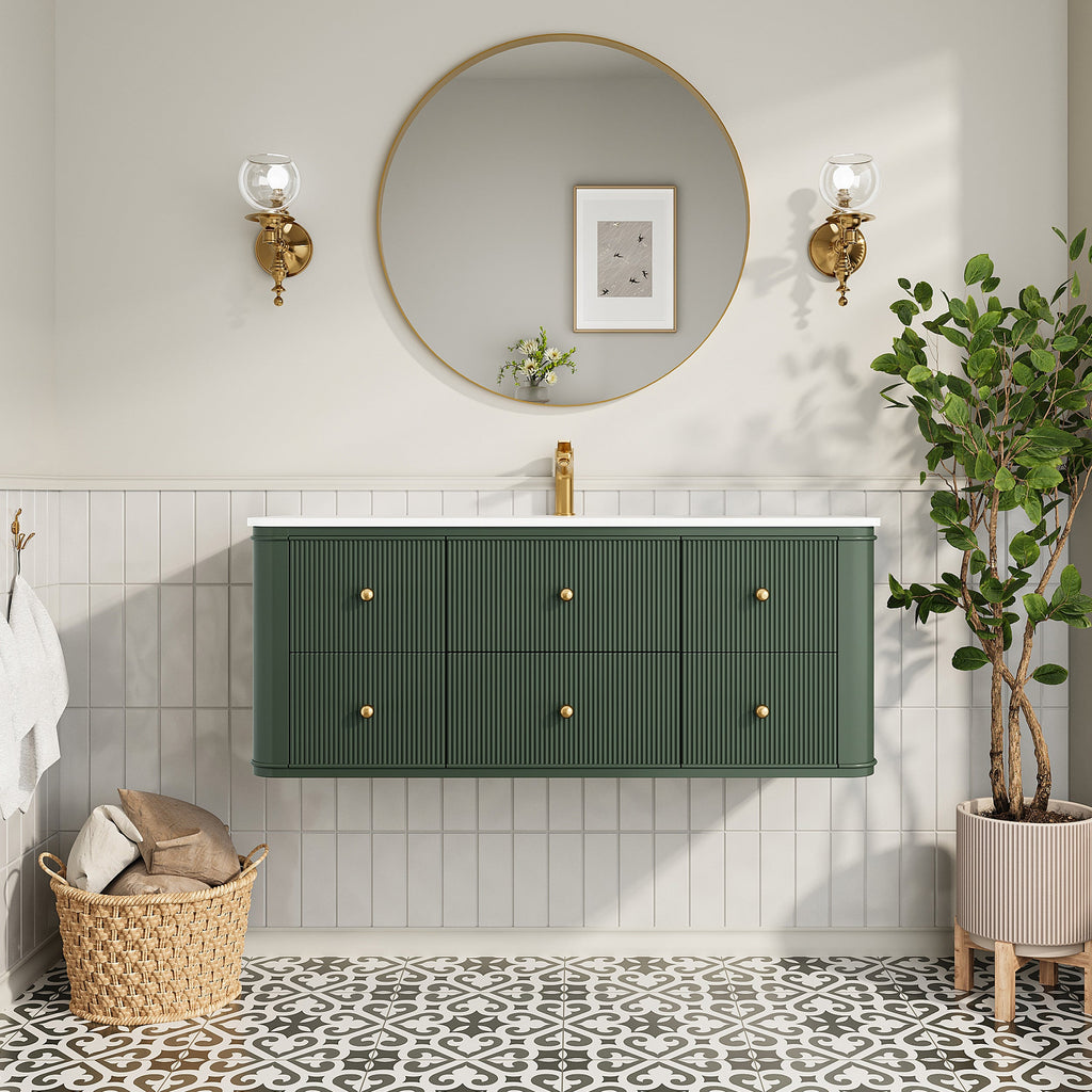 48" Wall Mounted Single Bathroom Vanity with Integrated Basin - Modern