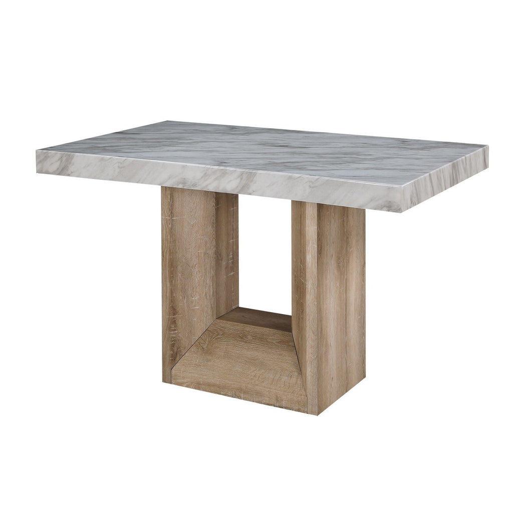 Sheena Dining Table with Faux Marble Top - White or Gray