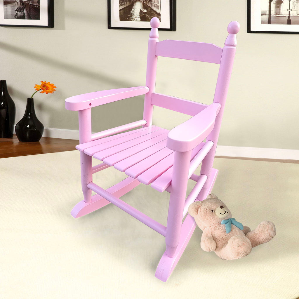 Children's Rocking Chair with Sturdy Populus Wood Frame - Multiple Colors