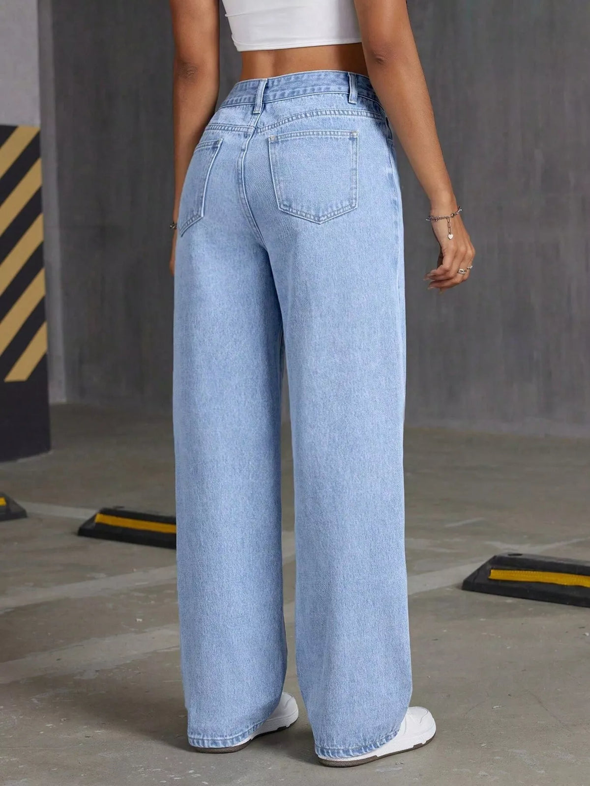 Butterfly Embellished Wide Leg Jeans