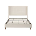 Upholstered Bed with 54" High Headboard and Hand Buttoned Tufting - White or Blue