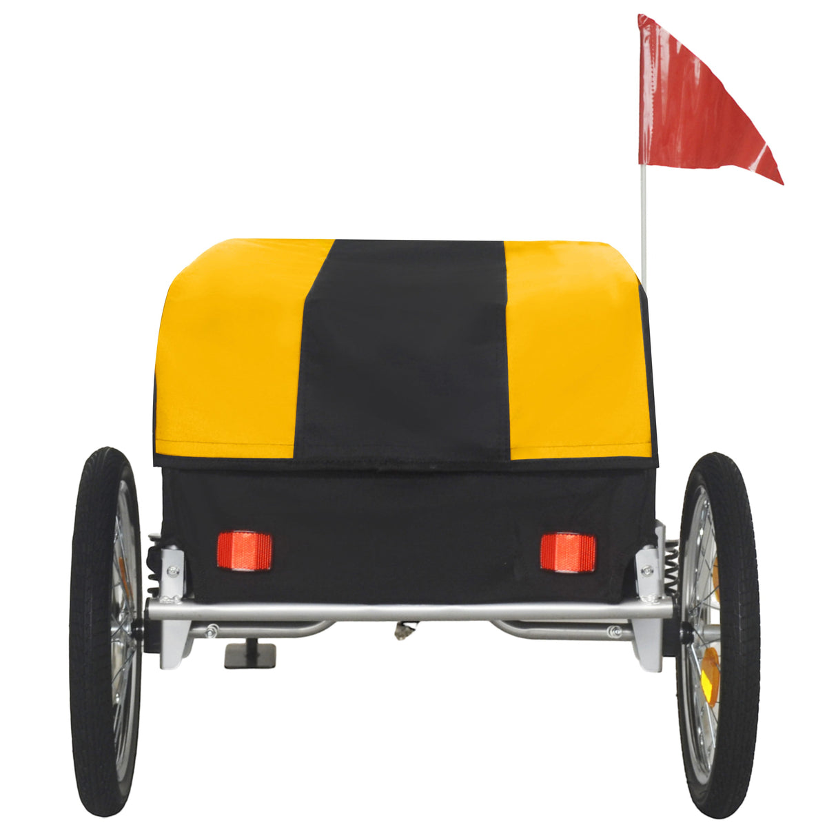 Heavy-Duty Bike Cargo Trailer with Removable Waterproof Cover - Yellow+Black, Black+Green, Black